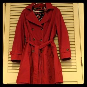 Avenue 18/20 red double-breasted belted trench